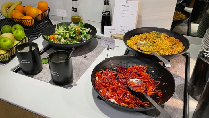 Buffet at the Lufthansa Lounge, London Heathrow T2