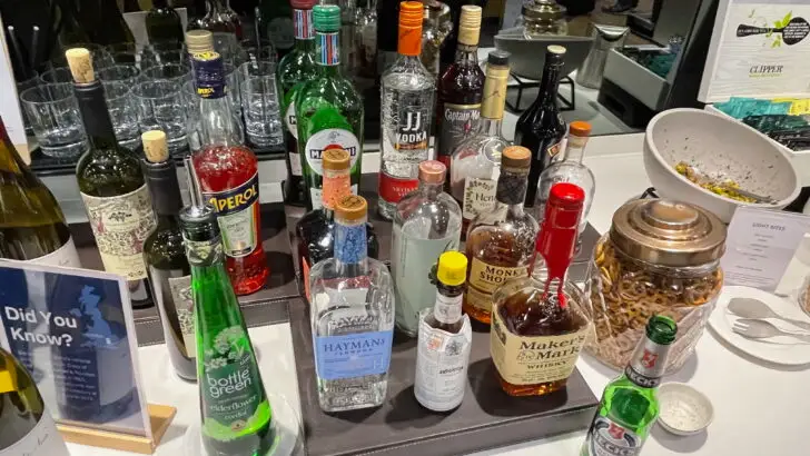 Bar Selection at the Lufthansa Lounge, London Heathrow T2